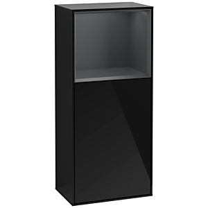 Villeroy und Boch Finion Seitenschrank G510HGPH 41,8x93,6cm, rechts, Emotion, Regal oben Midnight Blue Matt, Glossy Black Lacquer