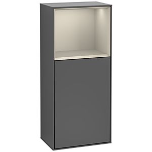 Villeroy and Boch Finion side cabinet G510HHGK 41.8x93.6cm, right, emotion, shelf above Sand matt, anthracite matt