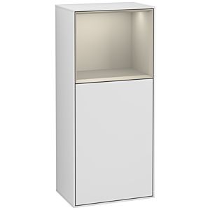 Villeroy und Boch Finion Seitenschrank G510HHMT 41,8x93,6cm, rechts, Emotion, Regal oben Sand Matt, White matt lacquer