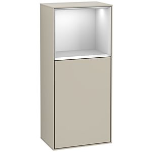 Villeroy und Boch Finion Seitenschrank G510MTHH 41,8x93,6cm, rechts, Emotion, Regal oben White Matt, Sand Matt Lacquer