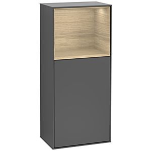 Villeroy and Boch Finion side cabinet G510PCGK 41.8x93.6cm, right, emotion, shelf above Oak Veneer , anthracite matt