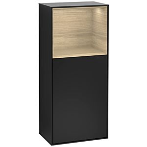 Villeroy und Boch Finion Seitenschrank G510PCPD 41,8x93,6cm, rechts, Emotion, Regal oben Oak Veneer, Black matt lacquer
