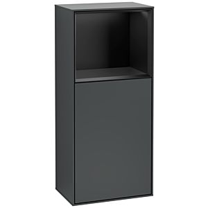 Villeroy and Boch Finion side cabinet G510PDHG 41.8x93.6cm, right, emotion, shelf top black matt, Midnight Blue Matt Lacquer