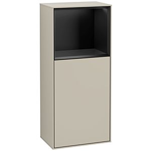 Villeroy und Boch Finion Seitenschrank G510PDHH 41,8x93,6cm, rechts, Emotion, Regal oben Black matt, Sand Matt Lacquer
