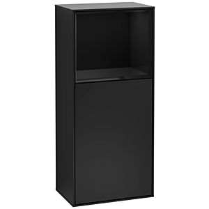 Villeroy und Boch Finion Seitenschrank G510PHPD 41,8x93,6cm, rechts, Emotion, Regal oben Glossy Black, Black matt lacquer