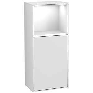 Villeroy und Boch Finion Seitenschrank G520GFMT 41,8cm, links, Ladestation, Emotion, Regal Glossy white lacquer, White matt lacquer