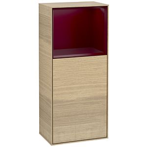 Villeroy und Boch Finion Seitenschrank G520HBPC 41,8cm, links, Ladestation, Emotion, Regal Peony Matt Lacquer, Oak Veneer
