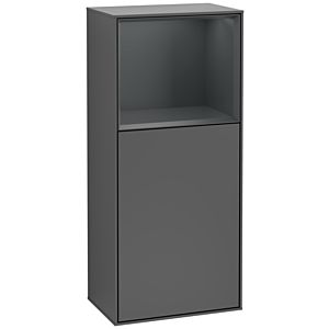 Villeroy and Boch Finion side cabinet G520HGGK 41.8cm, left, charging station, emotion, shelf Midnight Blue Matt Lacquer , anthracite matt