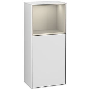 Villeroy und Boch Finion Seitenschrank G520HHMT 41,8cm, links, Ladestation, Emotion, Regal Sand Matt Lacquer, White matt lacquer