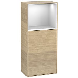 Villeroy und Boch Finion Seitenschrank G520MTPC 41,8cm, links, Ladestation, Emotion, Regal White Matt Lacquer, Oak Veneer
