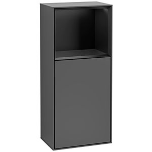 Villeroy and Boch Finion side cabinet G520PDGK 41.8cm, left, charging station, emotion, shelf black matt lacquer, anthracite matt