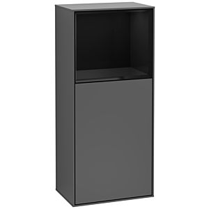 Villeroy und Boch Finion Seitenschrank G520PHGK 41,8cm, links, Ladestation, Emotion, Regal Glossy Black Lacquer, Anthracite matt