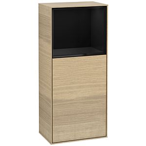 Villeroy und Boch Finion Seitenschrank G520PHPC 41,8cm, links, Ladestation, Emotion, Regal Glossy Black Lacquer, Oak Veneer