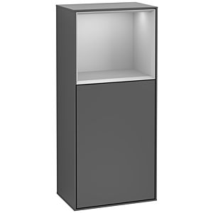 Villeroy and Boch Finion side cabinet G530GJGK 41.8cm, right, charging station, Emotion, shelf Gray Matt Lacquer, Anthracite matt