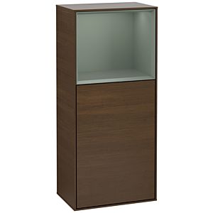 Villeroy und Boch Finion Seitenschrank G530GMGN 41,8cm, rechts, Ladestation, Emotion, Regal Olive Matt Lacquer, Walnut veneer