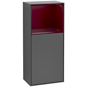 Villeroy und Boch Finion Seitenschrank G530HBGK 41,8cm, rechts, Ladestation, Emotion, Regal Peony Matt Lacquer, Anthracite matt