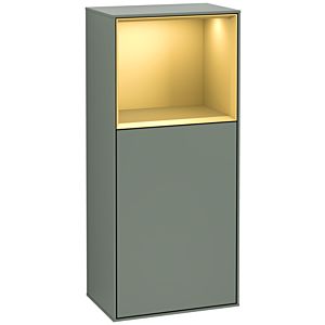 Villeroy und Boch Finion Seitenschrank G530HFGM 41,8cm, rechts, Ladestation, Emotion, Regal Gold Matt Lacquer, Olive Matt Lacquer