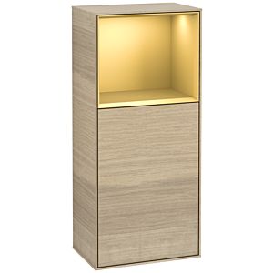 Villeroy und Boch Finion Seitenschrank G530HFPC 41,8cm, rechts, Ladestation, Emotion, Regal Gold Matt Lacquer, Oak Veneer