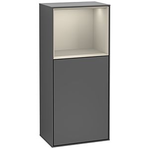 Villeroy und Boch Finion Seitenschrank G530HHGK 41,8cm, rechts, Ladestation, Emotion, Regal Sand Matt Lacquer, Anthracite matt