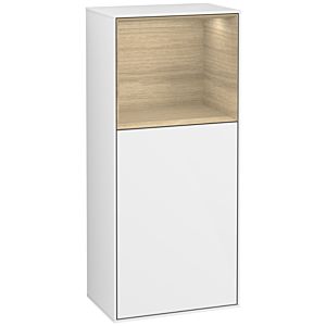 Villeroy und Boch Finion Seitenschrank G530PCGF 41,8cm, rechts, Ladestation, Emotion, Regal Oak Venerr, Glossy white lacquer