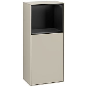 Villeroy und Boch Finion Seitenschrank G530PDHH 41,8cm, rechts, Ladestation, Emotion, Regal Black Matt Lacquer, Sand Matt Lacquer