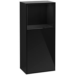 Villeroy und Boch Finion Seitenschrank G530PHPH 41,8cm, rechts, Ladestation, Emotion, Regal Glossy Black Lacquer, Glossy Black Lacquer