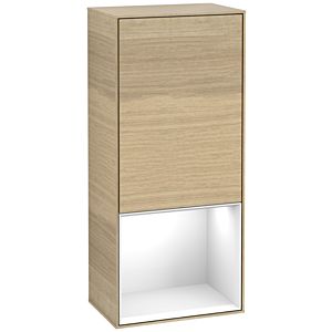 Villeroy and Boch Finion side cabinet G540GFPC 41.8cm, left, emotion, shelf below Glossy White , Oak Veneer