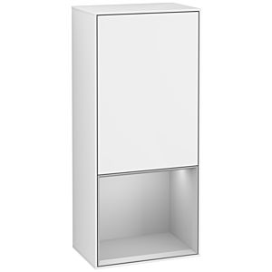 Villeroy und Boch Finion Seitenschrank G540GJGF 41,8cm, links, Emotion, Regal unten Light grey matt, Glossy white lacquer
