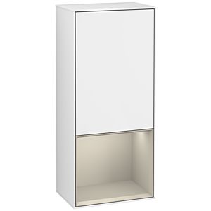 Villeroy und Boch Finion Seitenschrank G540HHGF 41,8cm, links, Emotion, Regal unten Sand Matt, Glossy white lacquer