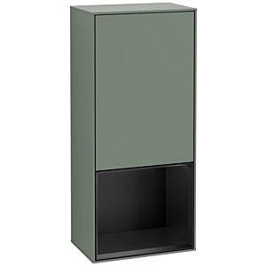 Villeroy and Boch Finion side cabinet G540PDGM 41.8cm, left, Emotion, shelf below black matt, Olive Matt Lacquer