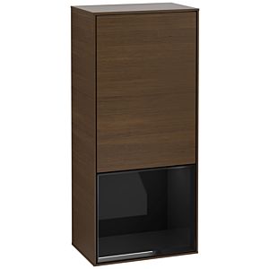 Villeroy und Boch Finion Seitenschrank G540PHGN 41,8cm, links, Emotion, Regal unten Glossy Black, Walnut veneer
