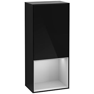Villeroy und Boch Finion Seitenschrank G550GJPH 41,8cm, rechts, Emotion, Regal unten Light Grey Matt, Glossy Black Lacquer