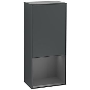 Villeroy und Boch Finion Seitenschrank G550GKHG 41,8cm, rechts, Emotion, Regal unten Anthracite Matt, Midnight Blue Matt Lacquer