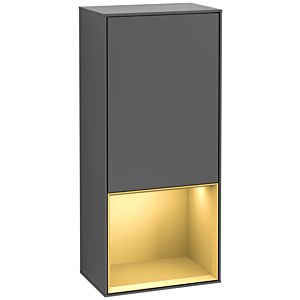 Villeroy und Boch Finion Seitenschrank G550HFGK 41,8cm, rechts, Emotion, Regal unten Gold matt, Anthracite matt