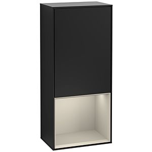 Villeroy et Boch armoire latérale Finion Villeroy et Boch 41,8 cm, droite, émotion, étagère en dessous Sand laqué mat, noir mat