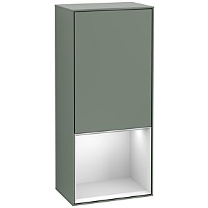Villeroy and Boch Finion side cabinet G550MTGM 41.8cm, right, emotion, shelf below White Matt , Olive Matt Lacquer