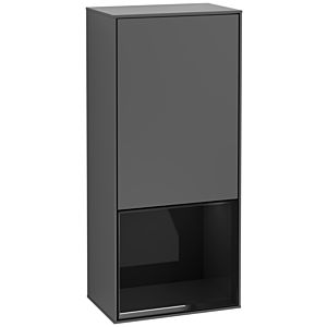 Villeroy and Boch Finion side cabinet G550PHGK 41.8cm, right, Emotion, shelf below Glossy Black, Anthracite matt