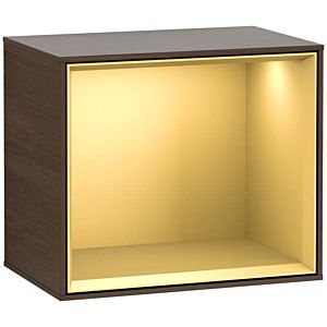 Villeroy und Boch Finion Regalmodul G590HFGN 41,8x35,6cm, Ladestation, Emotion, Regal Gold Matt, Walnut veneer