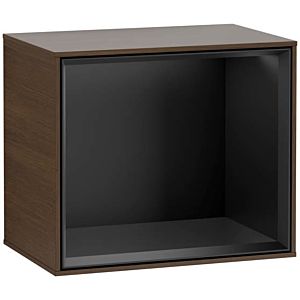 Villeroy und Boch Finion Regalmodul G590PDGN 41,8x35,6cm, Ladestation, Emotion, Regal Black Matt, Walnut veneer