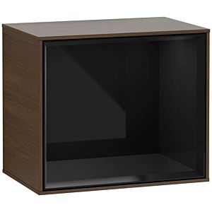 Villeroy und Boch Finion Regalmodul G590PHGN 41,8x35,6cm, Ladestation, Emotion, Regal Glossy Black, Walnut veneer