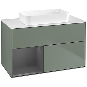 Villeroy and Boch Finion Villeroy and Boch Finion G651GKGM 100x60.3x50.1cm, shelf left anthracite matt, Olive Matt Lacquer