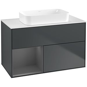 Villeroy and Boch Finion Villeroy and Boch Finion G651GKHG 100x60.3x50.1cm, shelf left anthracite matt, Midnight Blue Matt Lacquer