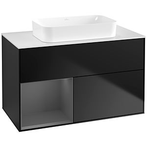 Villeroy and Boch Finion Villeroy and Boch Finion G651GKPD 100x60.3x50.1cm, shelf left anthracite matt, black matt lacquer