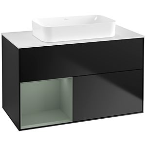 Villeroy and Boch Finion Villeroy and Boch Finion G651GMPD 100x60.3x50.1cm, shelf on the left Olive Matt Lacquer , black matt lacquer