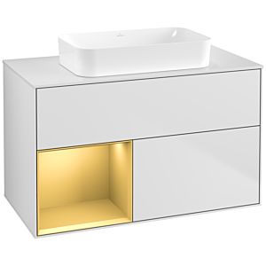 Villeroy and Boch Finion Villeroy and Boch Finion G651HFMT 100x60.3x50.1cm, shelf left gold matt, white matt lacquer