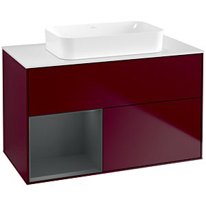 Villeroy and Boch Finion Villeroy and Boch Finion G651HGHB 100x60.3x50.1cm, shelf on the left Midnight Blue Matt Lacquer , Peony Matt