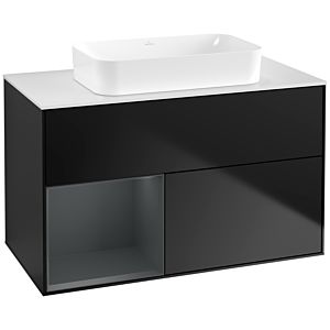 Villeroy and Boch Finion Villeroy and Boch Finion G651HGPD 100x60.3x50.1cm, shelf left Midnight Blue Matt Lacquer , black matt lacquer