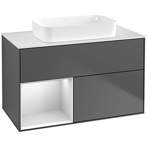 Villeroy and Boch Finion Villeroy and Boch Finion G651MTGK 100x60.3x50.1cm, shelf on the left white matt lacquer, anthracite matt