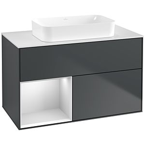 Villeroy and Boch Finion Villeroy and Boch Finion G651MTHG 100x60.3x50.1cm, shelf left white matt lacquer, Midnight Blue Matt Lacquer