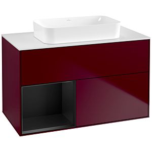 Villeroy and Boch Finion Villeroy and Boch Finion G651PDHB 100x60.3x50.1cm, shelf left black matt lacquer, Peony Matt